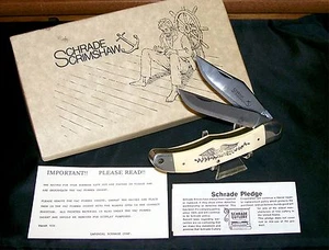 Schrade SC260 Knife Scrimshaw #07233 "Giorgianni Art" C-1975 W/Packaging,Papers - Picture 1 of 12