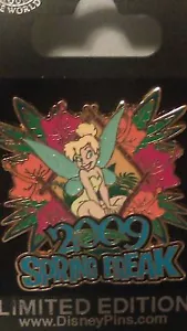 Prendedor Disney Spring Break 2009 Tinkerbell sentado en flores lanzamiento limitado muy buen estado - Imagen 1 de 1