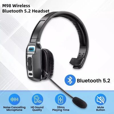 Cuffie Bluetooth 5.2 Wireless con Microfono Cancellazione del Rumore per Telefoni PC,M98 - Immagine 1 di 4