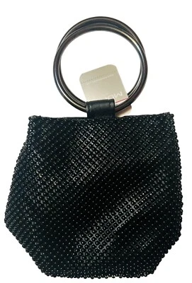 Mundi Black Clutch W/Drop In Chain Chainmail Evening Purse Bag NWT - Image 1 of 4