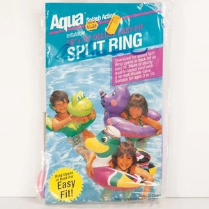 Anillo de natación dividido inflable de colección rinoceronte púrpura por Aqua Leisure Splash 1991 - Imagen 1 de 4