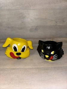 VINTAGE KEN L RATION FIDO & FIFI KUNSTSTOFF ZUCKER & SAHNEKÄNNCHEN SET Vintage ohne Deckel - Bild 1 von 5