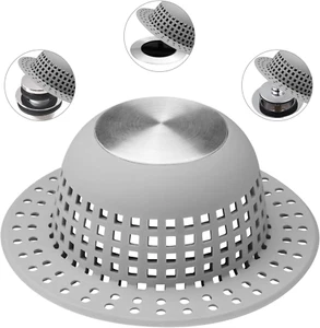 Tapón de cubierta de silicona para bañera de ducha de drenaje para desagües emergentes - Imagen 1 de 6