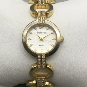 Style & Co. Watch Women 23mm Gold Tone Bling Circle Link Band New Battery 7.25" - Picture 1 of 15