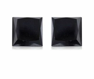 2pcs of 1.00Cts Each Natural Princess Cut Black Loose Diamond Pair For Earrings - Bild 1 von 5