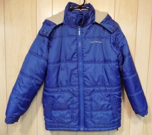  Calvin Klein Jeans Boys Youth Zip-Up Hooded Coat Jacket Blue Size XL 18/20 - Picture 1 of 5