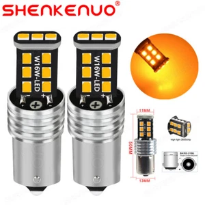 2X 1156 LED Safety Brake Stop Tail Parking Light Bulb Bright Amber Yellow - Picture 1 of 10
