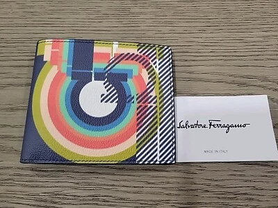 Cartera de cuero azul plegable Salvatore Ferragamo para hombre nueva con etiquetas Foto 1 de 4