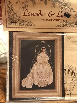 New Lavender & Lace Victorian Designs "I Thee Wed" Cross Stitch Chart  Bride  - Image 1 of 2