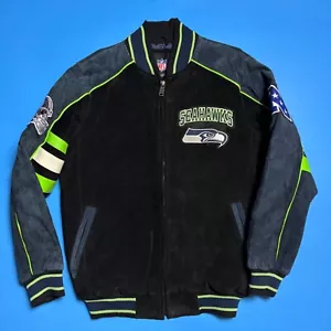 Seattle SEAHAWKS Officially Licensed LEATHER & Suede Jacket SIZE S - Picture 1 of 6