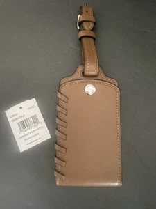 Coach Luggage Tag with Whipstitch - CBE01 Saddle Brown /Gunmetal Leather - NWT - Picture 1 of 3