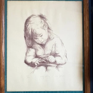 Litografía Lila Copeland "Holly Writing" firmada/numerada/fechada 167/200 - Imagen 1 de 10