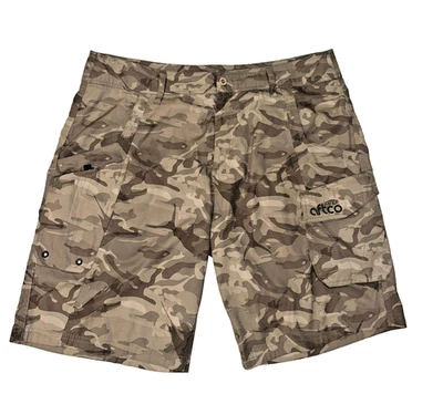 AFTCO Shorts Mens 36 Tan Camo Cargo board short Fishing Lightweight Quick Dry - Image 1 of 4