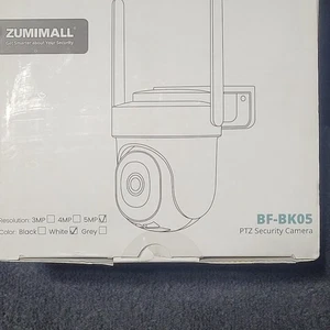 Zumimall 5MP Wht PTZ Security Camera Alexa Compatible NEW - Picture 1 of 7