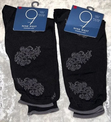 2 calcetines negros Nine West 6-10 1/2, media pantorrilla Foto 1 de 2