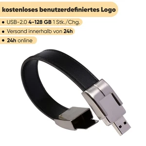 Kostenloses benutzerdefiniertes Logo USB-Sticks 128 GB Leder USB Flash-Laufwerk - Bild 1 von 15