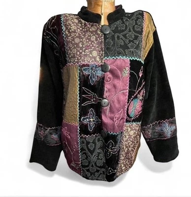 Blazer/chaqueta vintage Flashback retazos para mujer talla M Foto 1 de 4