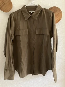 Good American Oversized Shirt Damen Small Dirty Olive Button Down Langarm - Bild 1 von 6