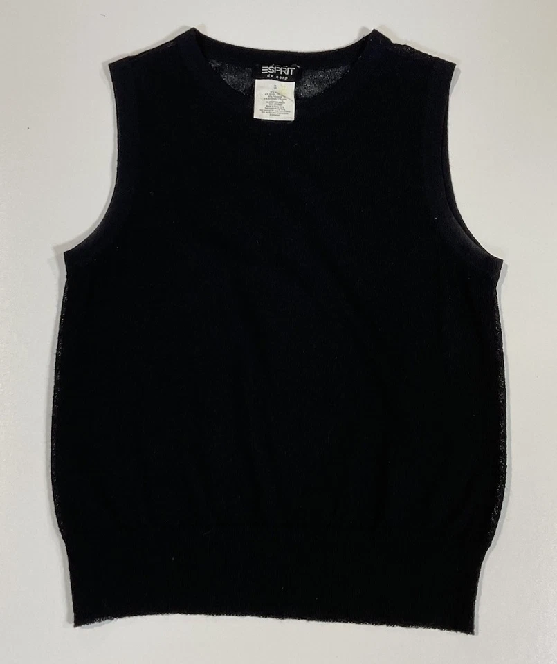 Top sin mangas transparente Esprit vintage talla S transparente negro preppy años 90 Foto 1 de 4