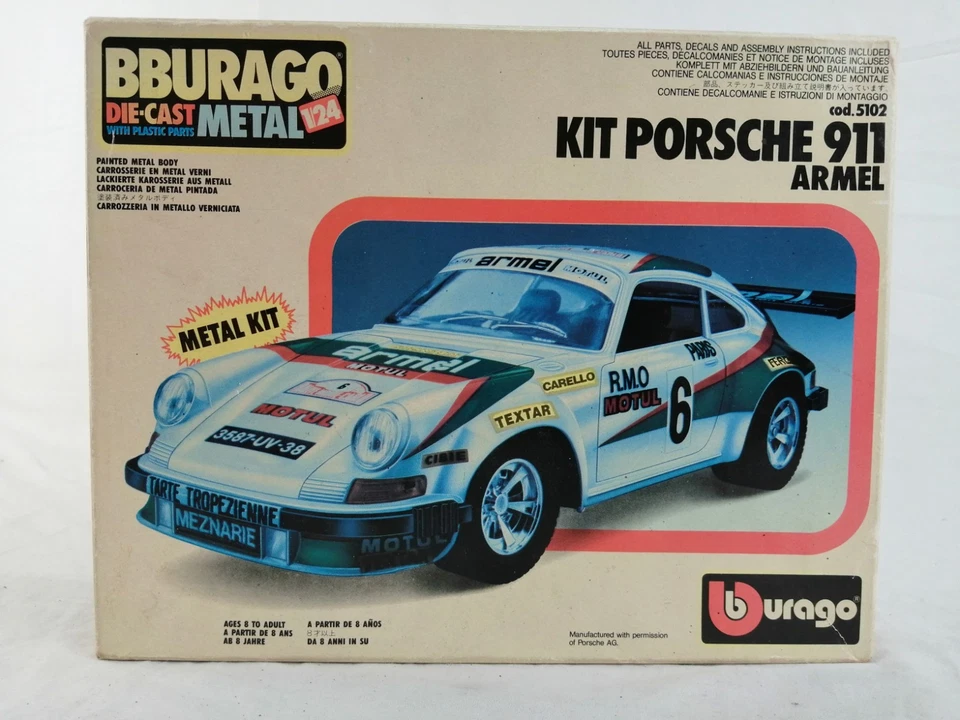 BBURAGO Die-cast Metal 1/24 cod.5102 Kit Porche 911 Armel en caja + instrucciones Foto 1 de 4