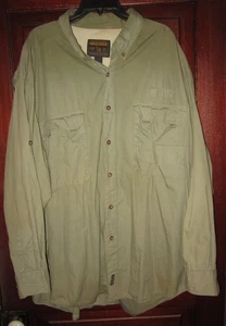 Woolrich Men's 3X 62" Button Shirt Top Cargo Utility Safari Olive Green Pockets - Picture 1 of 3