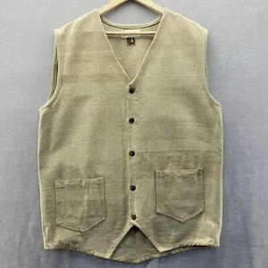 Primitive Tribal Craft Handmade Cotton Woven Vest Ren Faire Viking Men’s L Read - Picture 1 of 10