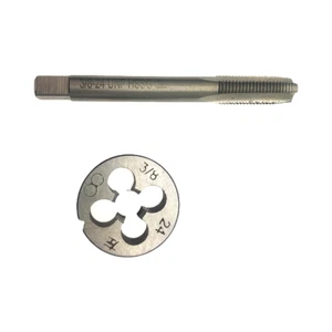 Tap Die HSS Plug Left Tap and 3/8-24 Left Die Threading Tool High Speed - Picture 1 of 4