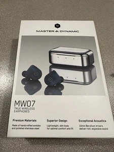 Master & Dynamic MW07 True Wireless Earphones Bluetooth Enabled Steel Blue New - Picture 1 of 7