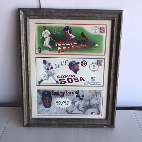 Mark McGwire Sammy Sosa 1998 Home Run Framed USPS Commemorative Postal Envelopes Cover