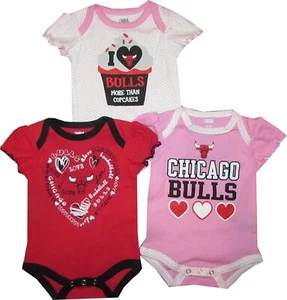 Body neonato Chicago Bulls bambina 3 pezzi rosa cupcake creeper set - Foto 1 di 1