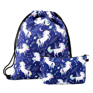 HORSE & WESTERN GIFTS ACCESSORIES  UNICORNS BAG BACKPACK & PENCIL CASE SET - Picture 1 of 1