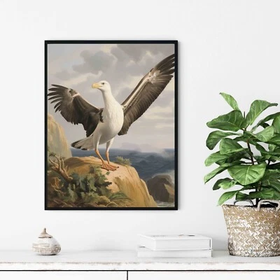 Pôster vintage com estampa de arte de pássaro albatroz pintura de arte de parede - Imagem 1 de 4