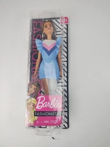 Mattel 2018 Barbie Fashionistas Doll #121 Brunette w/Prosthetic Leg & Blue Dress - Picture 1 of 10