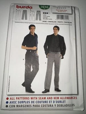 c. 2016, BURDA 7616, Men's Pants and Cargoes 36-44, UNUSED - Image 1 of 3