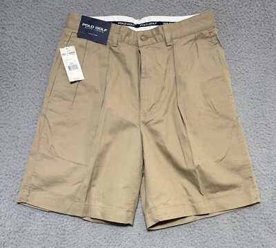 NEW Mens POLO Golf Ralph Lauren Shorts Pleated Khaki Size 30 Y2K Prep Cotton - Image 1 of 4