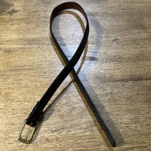 COACH 5700 Cintura in pelle uomo 32 marrone fibbia ottone massiccio pelle bovina brunita