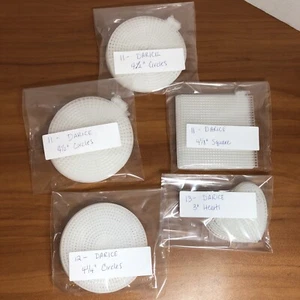 Clear plastic canvas shapes: Circles, Squares & Hearts *preowned new* - Picture 1 of 1