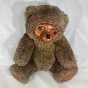 "Oso de peluche de felpa con cara de madera vintage #5452 Sherwood Applause 1985 9"" articulado" - Imagen 1 de 11