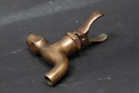 Antique Oil Barrel Brass Hose Bib Spigot Rabbit Eared Auto Shut Off Cover