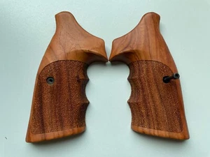 New wood Target Grip For S&W N Frame Square Butt Rough Texture Engraved opened b - Picture 1 of 7