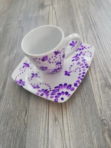 Tasse und Teller Einzelstück Geschenk  Geburtstag handbemalt mit Liebe gemacht - Bild 1 von 4