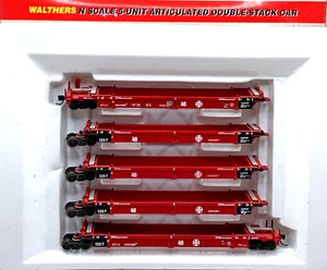 N WALTHERS 932-8102 THRALL 5-UNIT ARTICULATED DOUBLE STACK CAR SANTA FE # 254286 - Picture 1 of 1