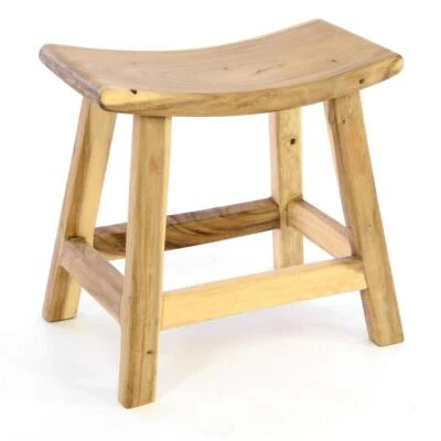 DIVERO Hocker Suar Holz Sitzhocker Schemel Holzhocker massiv unbehandelt - Bild 1 von 3