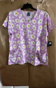 Zoe+Chloe VNeck Daisy Crazy Z12213-DYCY Scrub Top XL NWT Free Shipping - Picture 1 of 5