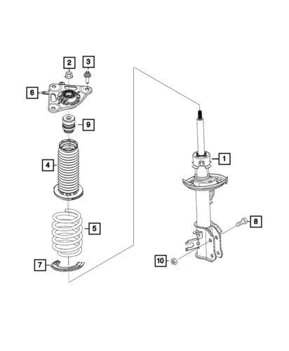 Mola helicoidal de suspensão genuína Mopar 2017-2021 Jeep Compass direita 68257771AB - Imagem 1 de 1