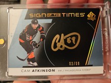 2022-23 SP Authentic Cam Atkinson GOLD INK AUTO /99🔥Sign Of The Times BLACK🔥SP