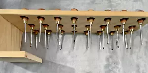24 Pc PFEIL Swiss Made Complete Palm Carving Chisels Wood Custom Holder Lot MINT - Picture 1 of 8