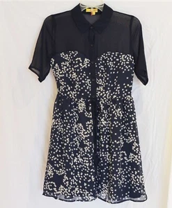 PRINCESS VERA WANG size 5 Babydoll Button-Down Dress Navy Star Pattern Tie-Waist - Picture 1 of 12