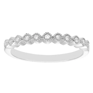 Anello impilabile con diamanti 1/10cttw in argento sterling - Foto 1 di 7