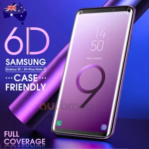 6D Samsung Galaxy S9 S8 Plus Note 9 8 Full Cover Tempered Glass Screen Protector - Picture 1 of 14